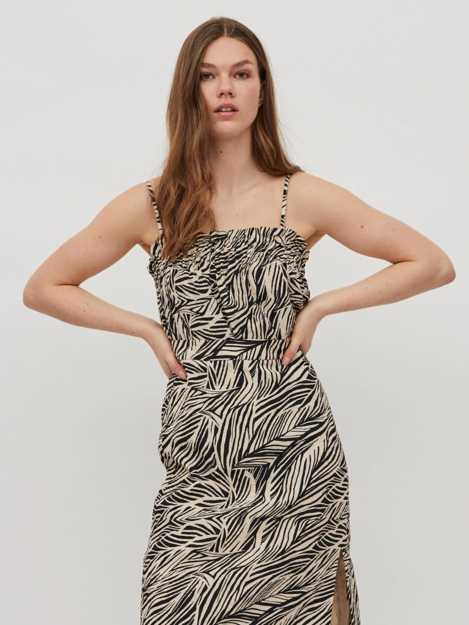 Vila Spaghetti Tops Top LIMIA LEA Dames Lichtbeige / Zwart 5 Vila Spaghetti Tops Top LIMIA LEA Dames Lichtbeige / Zwart - Afbeelding 3