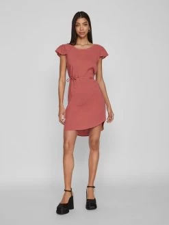 Vila Mini Jurken Jurk Dames Pastelrood -Vila c37eca6519ae52dc8626df231188875a