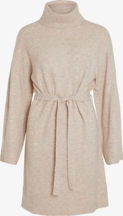 Vila Gebreide Jurken Gebreide Jurk Malina Dames Beige Gemêleerd