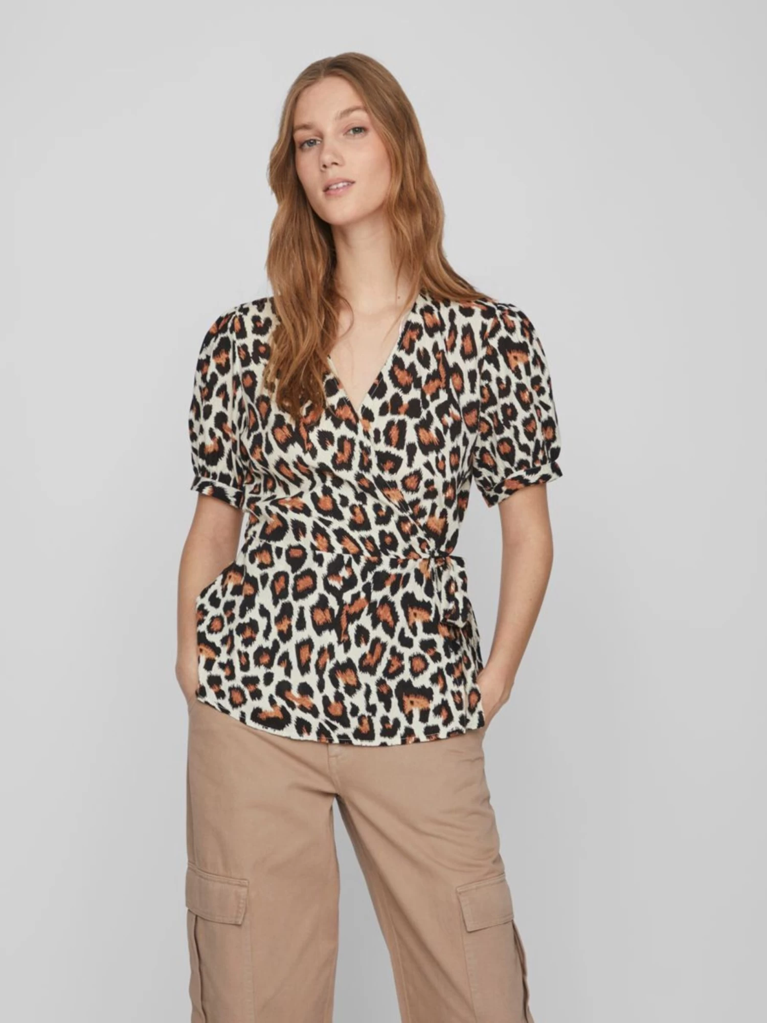 Vila Blouses Met Korte Mouw Blouse Mesa Dames Beige / Lichtbeige 5 Vila Blouses Met Korte Mouw Blouse Mesa Dames Beige / Lichtbeige - Afbeelding 3