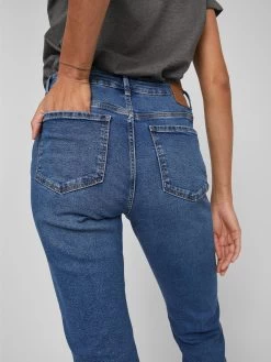 Vila Straight Regular Jeans ALICE Dames Blauw -Vila c7a916b6885f5a9005f2e041f851269a