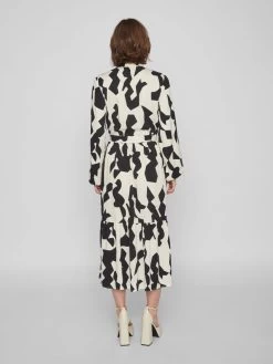 Vila Blousejurken Blousejurk Dames Beige -Vila c7ca38a74979548aae1670b56eeebbf2