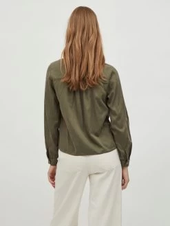 Longsleeves Shirt Dames Kaki 11 Longsleeves Shirt Dames Kaki -Vila c89de57fe90064577cc76d404a0411ba
