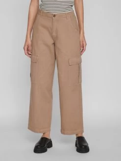 Vila Straight Regular Cargojeans Tilo Dames Lichtbruin -Vila cc75a61d3b691a05dfe58de4329105e4