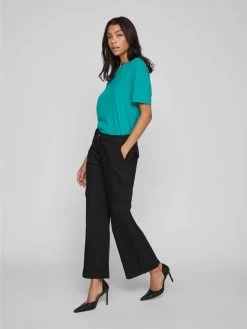 Vila Jeans Wide Leg Cargojeans Dames Zwart -Vila cca009f1a50b711baef790bda8af7118