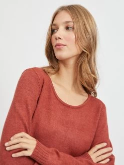 Vila Gebreide Jurken Gebreide Jurk Ril Dames Roestrood -Vila ccab698080b8716705ba2a6dd9c2e5e4