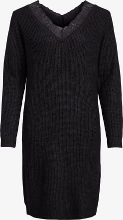 Vila Gebreide Jurken Gebreide Jurk Glacy Dames Zwart