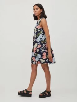 Vila Blousejurken Blousejurk Dames Navy / Lichtblauw -Vila ccf204356ef4743c8327e5a887256f8b