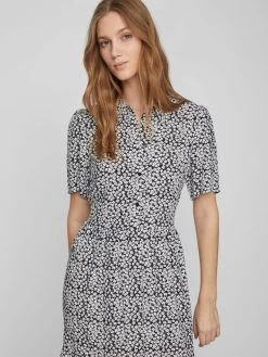Vila Blousejurken Blousejurk Dames Zwart / Wit -Vila cdc7e15088f28ed6e05739843ba39bb8