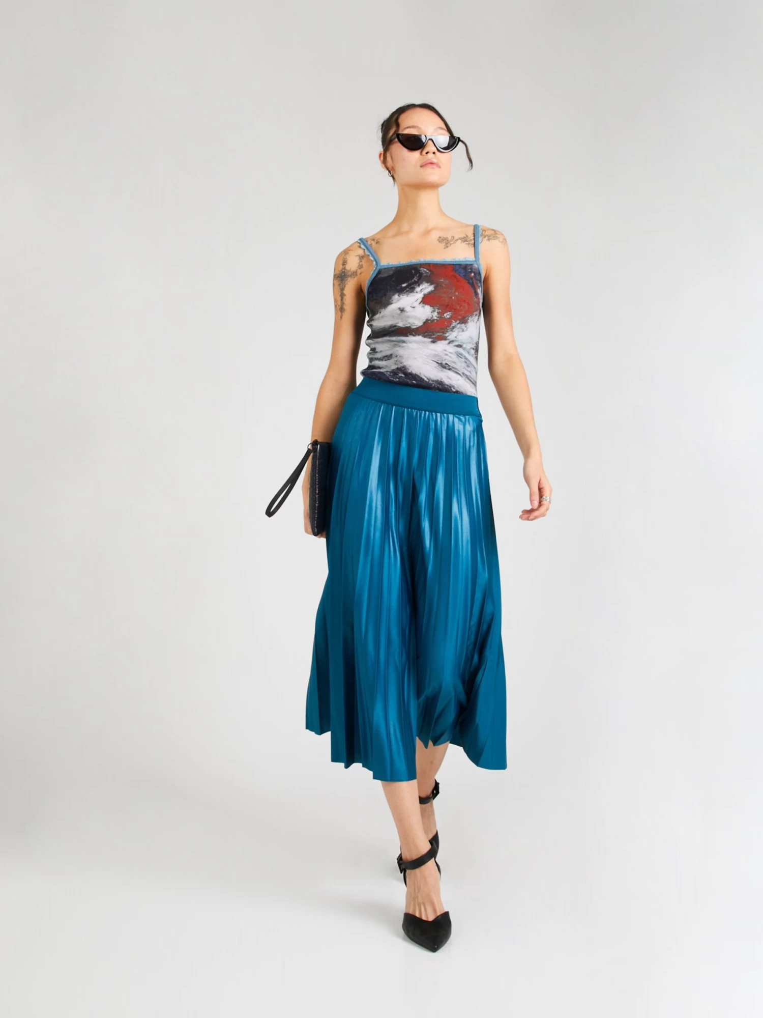 Vila Midi Rokken Rok NITBAN Dames Blauw 7 Vila Midi Rokken Rok NITBAN Dames Blauw - Afbeelding 5