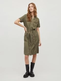 Vila Blousejurken Blousejurk Bista Dames Olijfgroen -Vila d05e1fb568bcd9463fc1b6fdb60a635b