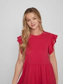 Vila Maxi Jurken Jurk Dames Rood -Vila d15b03bf386f25db591bd6aa3ed507be