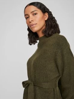 Vila Gebreide Jurken Gebreide Jurk Evah Dames Olijfgroen -Vila d1d7b58ee35464452b49938c03abdb91