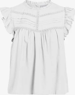 Vila Kanten Blouses Blouse Visia Dames Wit