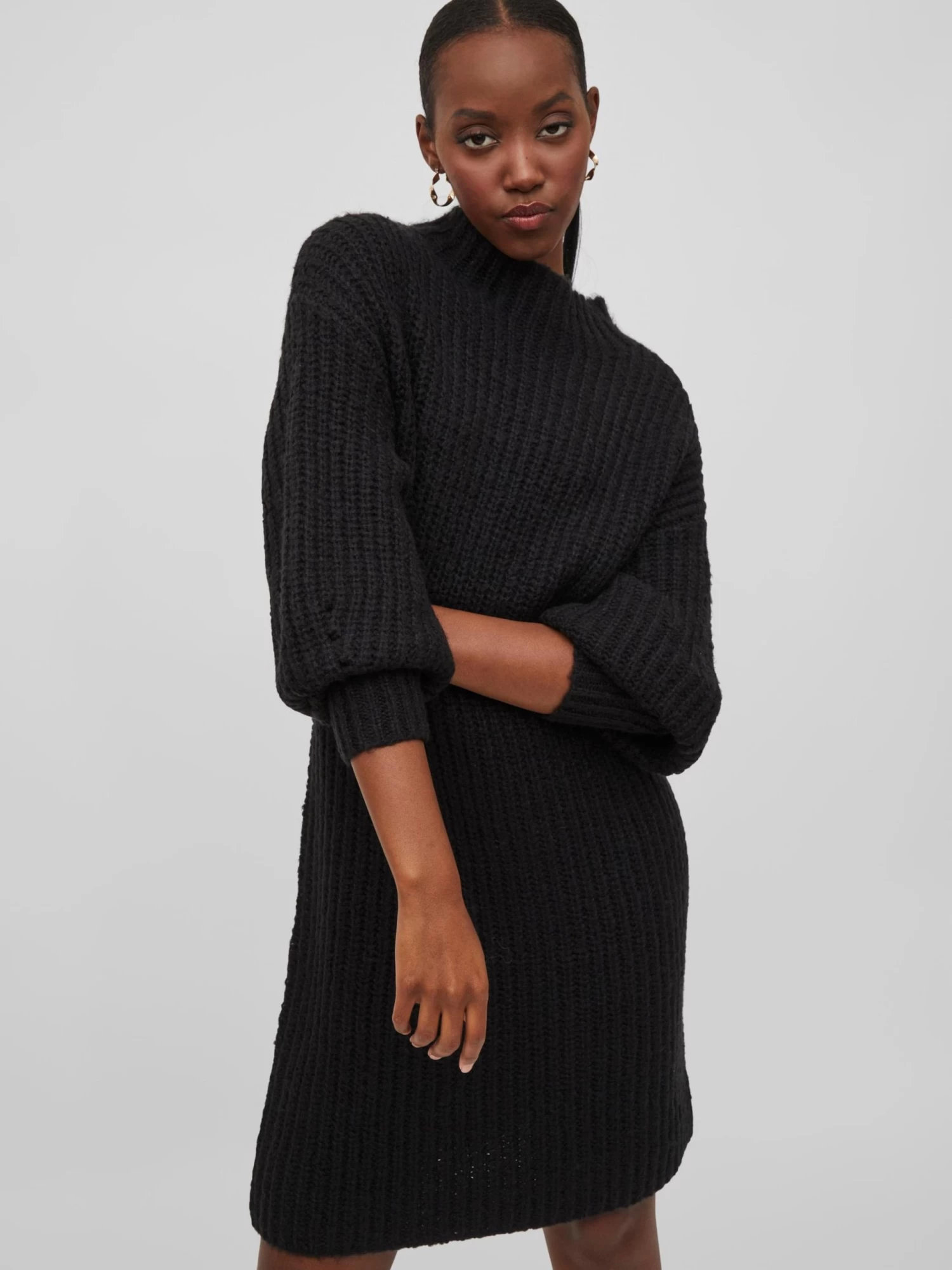 Vila Gebreide Jurken Gebreide Jurk Suba Dames Zwart 5 Vila Gebreide Jurken Gebreide Jurk Suba Dames Zwart - Afbeelding 3