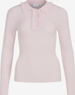 Vila Polos Shirt Dames Pastelroze