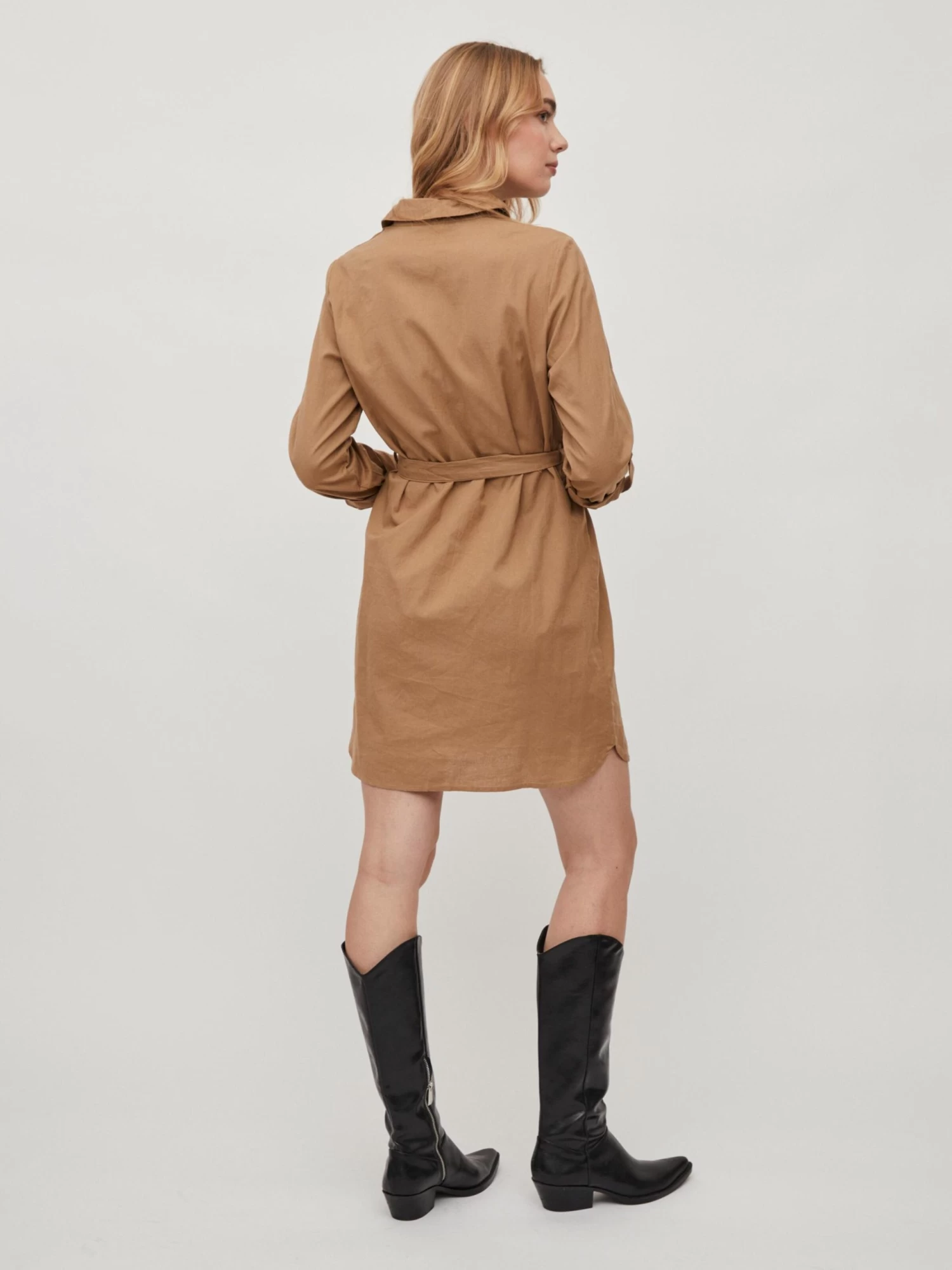 Vila Blousejurken Blousejurk Dames Lichtbruin 7 Vila Blousejurken Blousejurk Dames Lichtbruin - Afbeelding 5