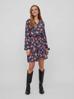 Vila Mini Jurken Jurk Dames Blauw -Vila d42ed7527f2dd25d2bd8bc8a350936a9