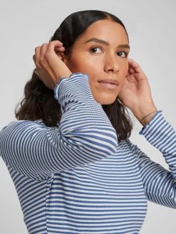 Vila Longsleeves Shirt STRIPO Dames Donkerblauw -Vila d49dc0db20d6abe8cd16e7dced0d86a0