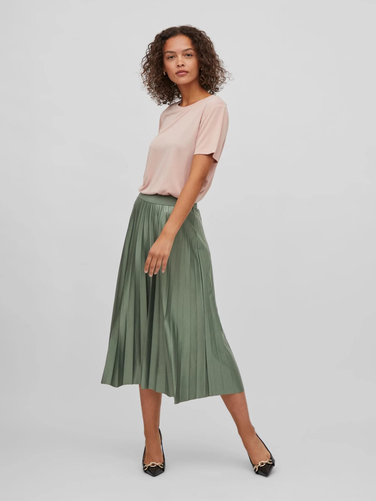 Vila Midi Rokken Rok Nitban Dames Donkergroen 6 Vila Midi Rokken Rok Nitban Dames Donkergroen - Afbeelding 4