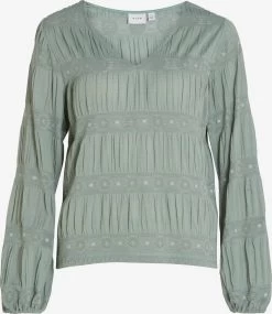 Vila Kanten Blouses Blouse Lea Dames Pastelgroen