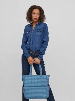 Vila Shoppers Shopper Charlot Dames Blauw -Vila d559b9a6bd4d4a3f711f117f011930e8