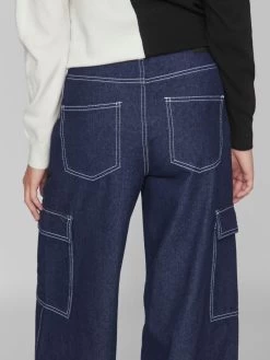 Vila Jeans Wide Leg Cargojeans KURILA Dames Donkerblauw -Vila d5e7e09cfbfa90398d46a725d7e747de