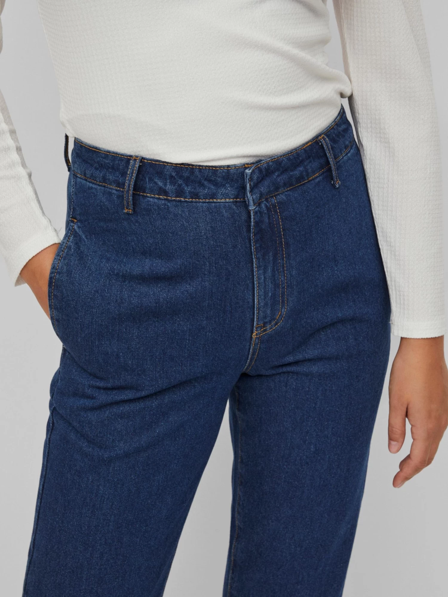 Vila Straight Regular Jeans Carry Dames Donkerblauw 10 Vila Straight Regular Jeans Carry Dames Donkerblauw - Afbeelding 8