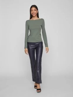 Vila Longsleeves Shirt EMILIE Dames Olijfgroen -Vila d660e1eaae5a35df019f205ee90cae50