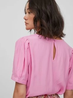 Vila Blouses Met Korte Mouw Blouse Kikki Dames Pink -Vila d6f38de5efcb7b89e704af4d608d086b