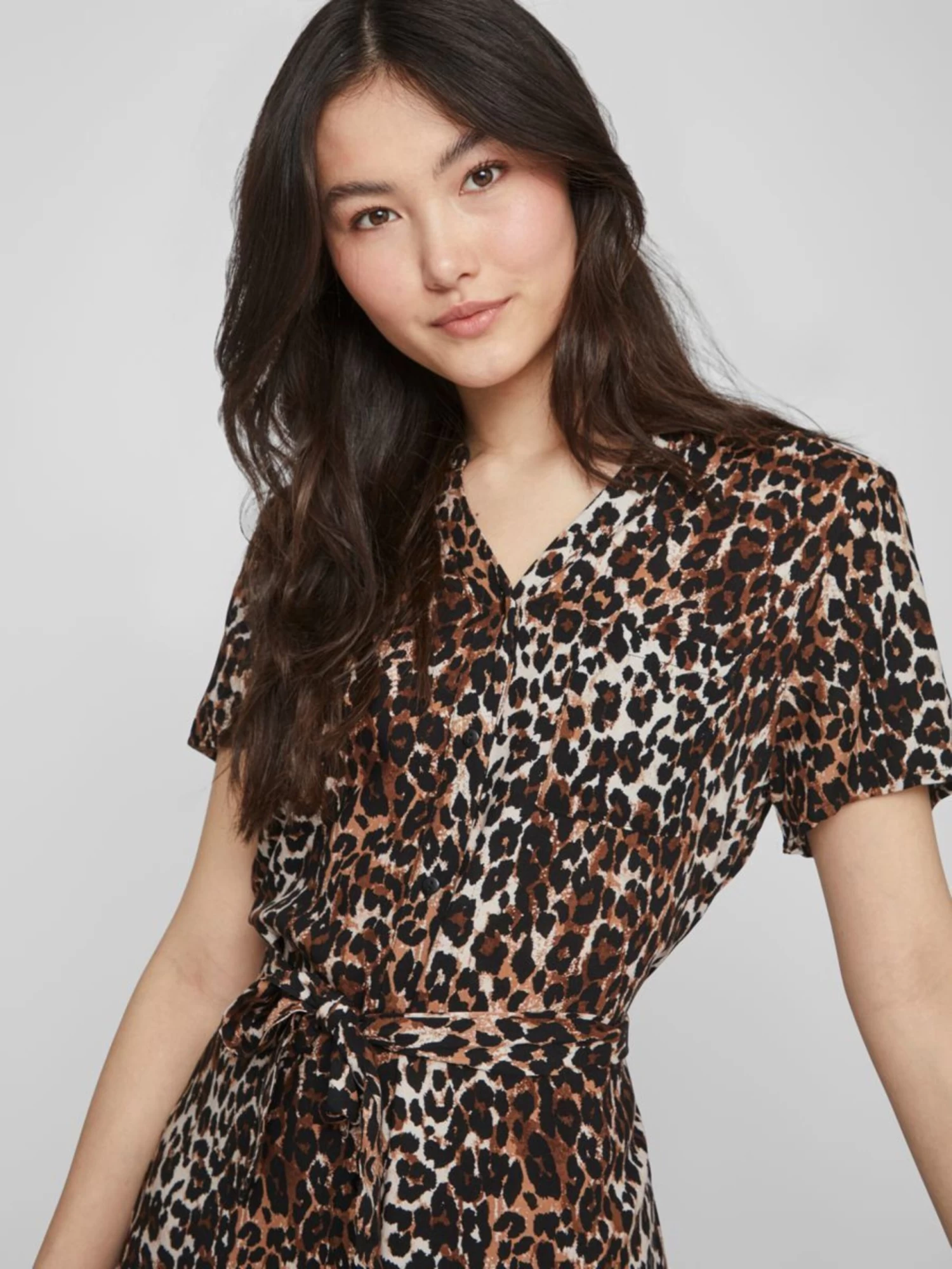 Vila Blousejurken Blousejurk Dames Bruin / Lichtbruin / Lichtgrijs 8 Vila Blousejurken Blousejurk Dames Bruin / Lichtbruin / Lichtgrijs - Afbeelding 6