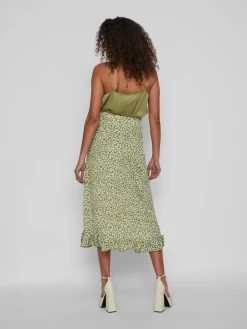 Vila Midi Rokken Rok Caia Dames Olijfgroen -Vila d7110c2386c5f54cc103e41c2d1359b9