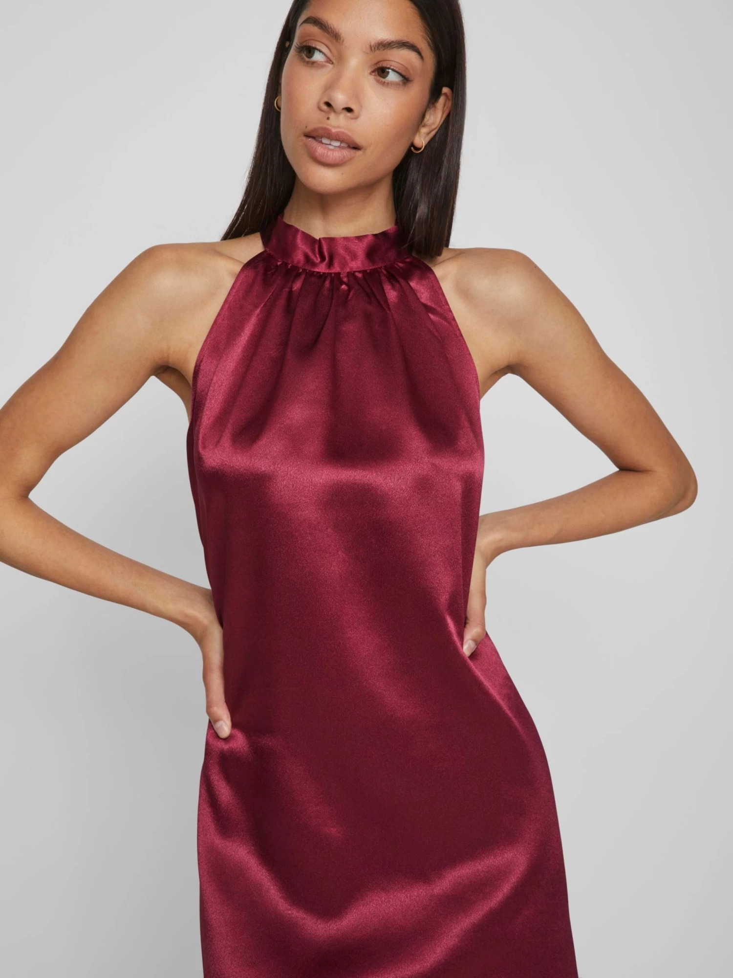 Vila Avondjurken Avondjurk Sittas Dames Wijnrood 8 Vila Avondjurken Avondjurk Sittas Dames Wijnrood - Afbeelding 6