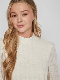 Vila Longsleeves Shirt Dames Wolwit -Vila d8213b32f7428f1acfa901be9960cec3