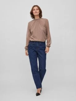 Vila Blouseshirts Blouse Dames Beige -Vila d8a2779754fd7c21412030af9b37f04f