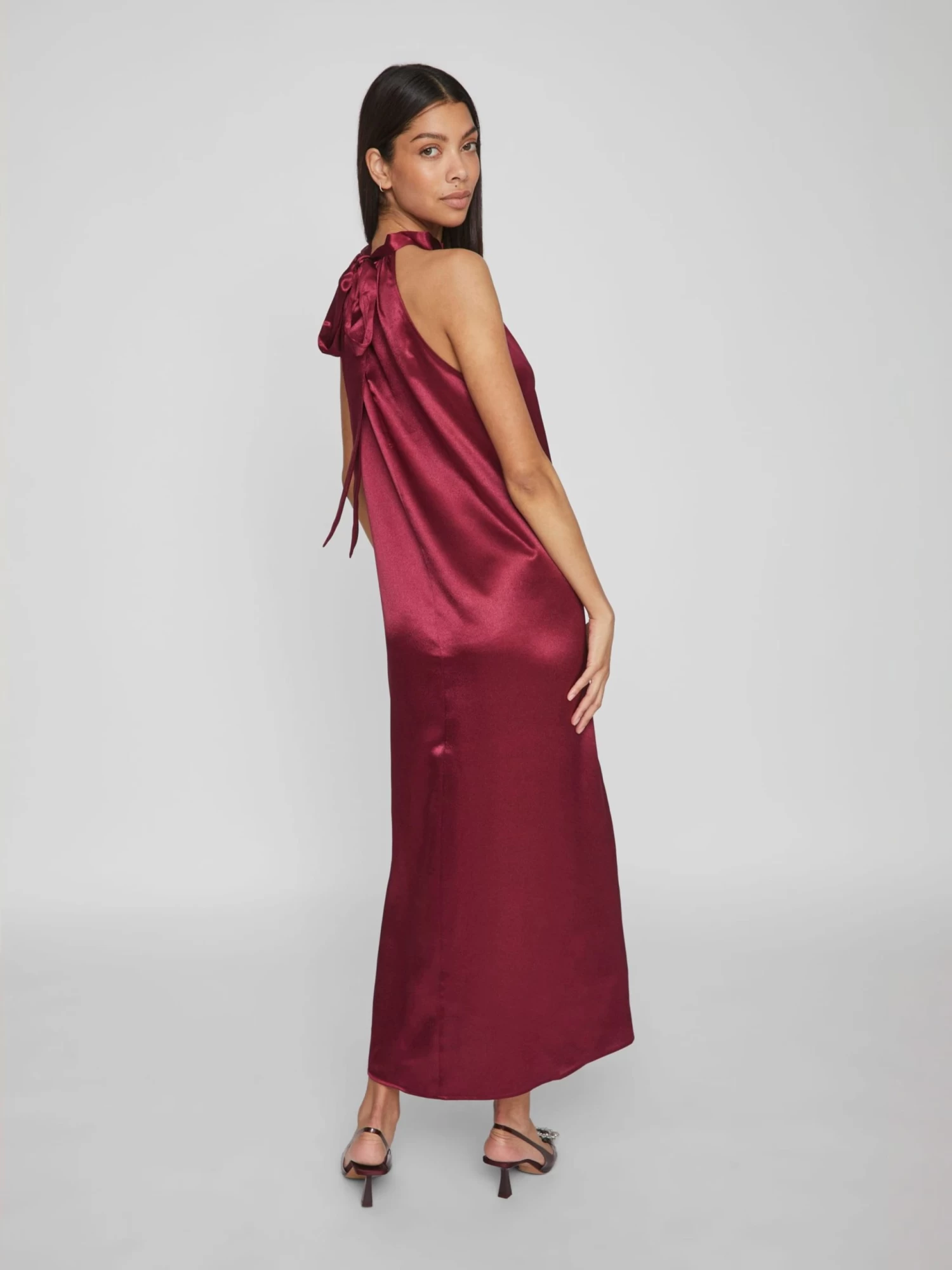 Vila Avondjurken Avondjurk Sittas Dames Wijnrood 6 Vila Avondjurken Avondjurk Sittas Dames Wijnrood - Afbeelding 4