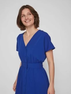 Vila Maxi Jurken Jurk Dames Blauw -Vila d970c41db62ea46aae0b764353a434bb