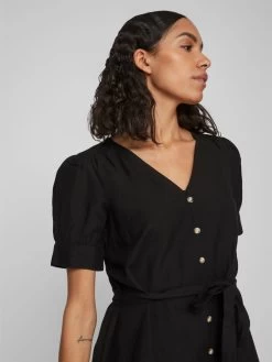 Vila Blousejurken Blousejurk Dames Zwart -Vila da33f9a613b0cc51a55263f3d9e01c8d