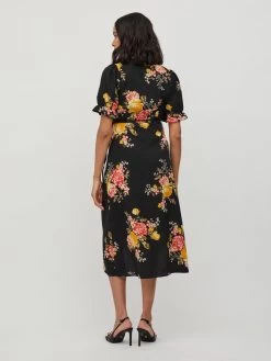 Vila Midi Jurken Jurk Graf Dames Zwart -Vila dab1f889f94959dcddf90cd06dcc9437