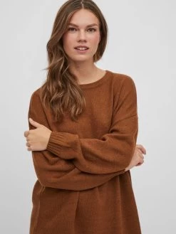 Vila Mini Jurken Jurk Dames Bruin -Vila db4690b74b5551901096bc4c43c486e2