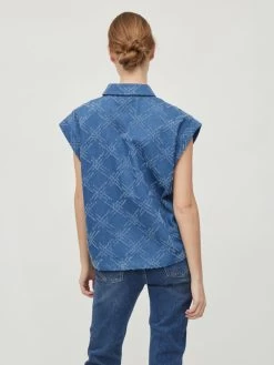 Vila Bodywarmers Bodywarmer Dames Blauw -Vila dbb805eea181b2292b3a6b08e63ea8ef