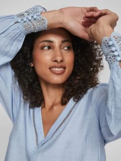 Vila Kanten Blouses Blouse Dames Blauw -Vila dcf63bb741bfd05acd753d8171b1bf9b