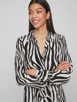 Vila Blousejurken Blousejurk FINI Dames Zwart -Vila dd88935ecc396774dc3354092cdc9893