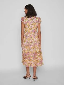 Vila Midi Jurken Jurk Dames Mandarijn / Kreeft / Lichtroze -Vila dfed9ceb11ce3b6dea6270f0d4489815