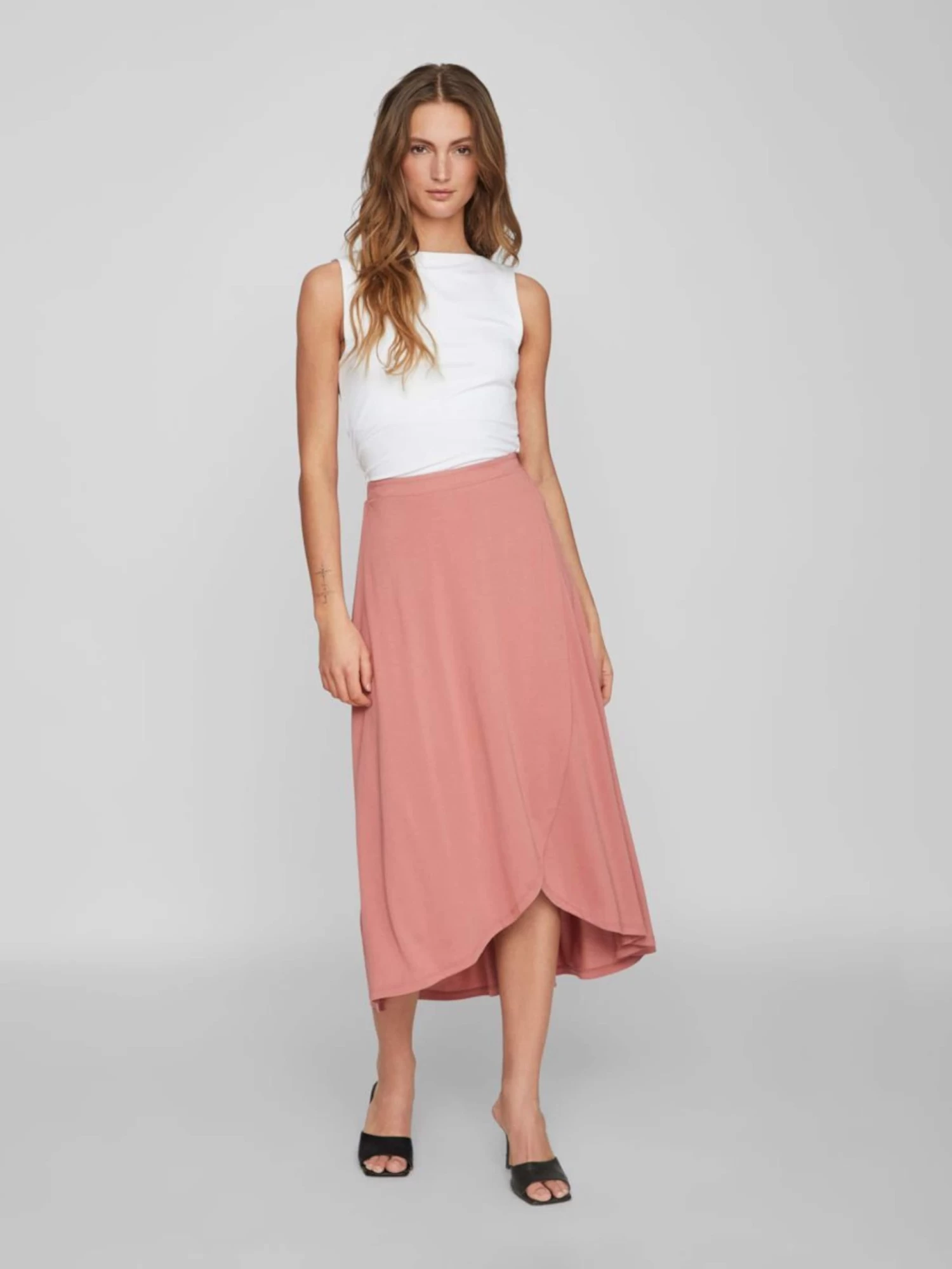 Vila Maxi Rokken Rok Dames Pastelrood 7 Vila Maxi Rokken Rok Dames Pastelrood - Afbeelding 5