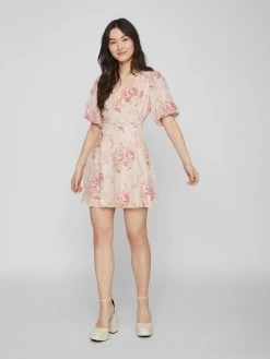 Zomerjurken Zomerjurk LEMONY Dames Pink / Poederroze -Vila e160e9d8558b764cd54ce75658a97f30