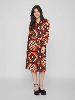 Vila Midi Jurken Jurk Dames Rood 13 Vila Midi Jurken Jurk Dames Rood -Vila e172e8cc7fed81121ca29c8d2186e77f