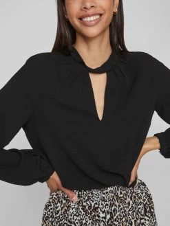 Vila Overhemden Blouse Dames Zwart -Vila e241d4a9eb9e485a8cbad1038cede3c9