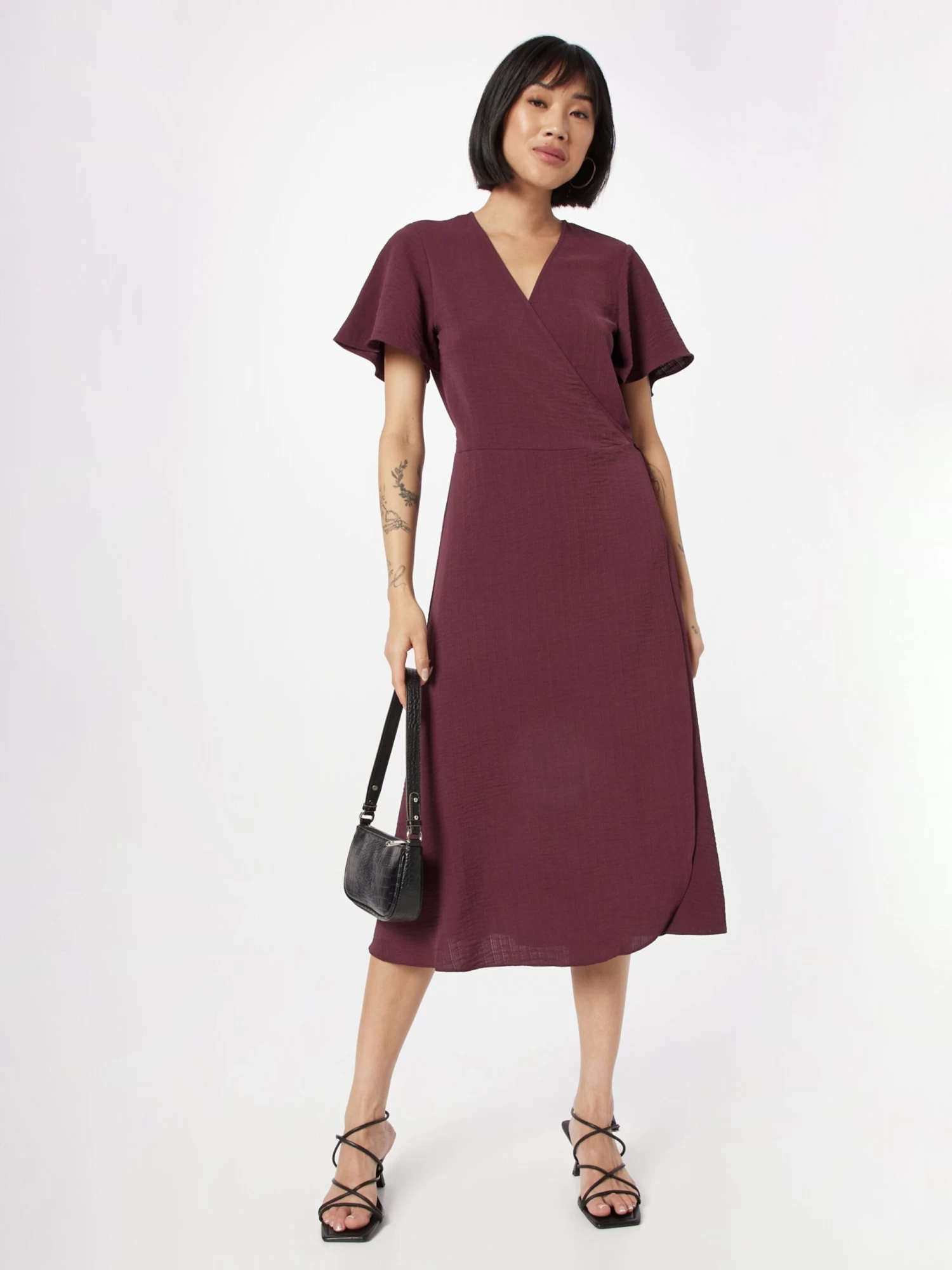 Vila Midi Jurken Jurk Lovie Dames Bordeaux 6 Vila Midi Jurken Jurk Lovie Dames Bordeaux - Afbeelding 4