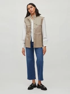 Vila Bodywarmers Bodywarmer Kila Dames Greige -Vila e5a22b5a16a90bc1c39eb9ccbc28255c